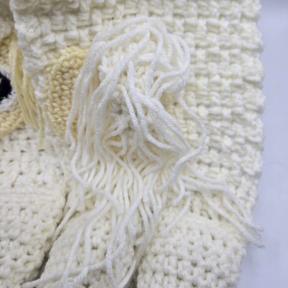 Japanese Chin Breed Puppy Dog Cream/Yellow & White Scarf Crochet Handmade byBre - Picture 5 of 7